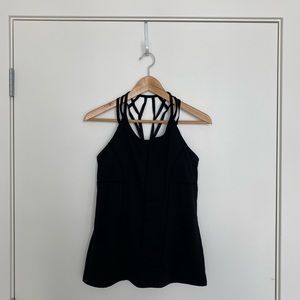 Fabletics black strappy sports top